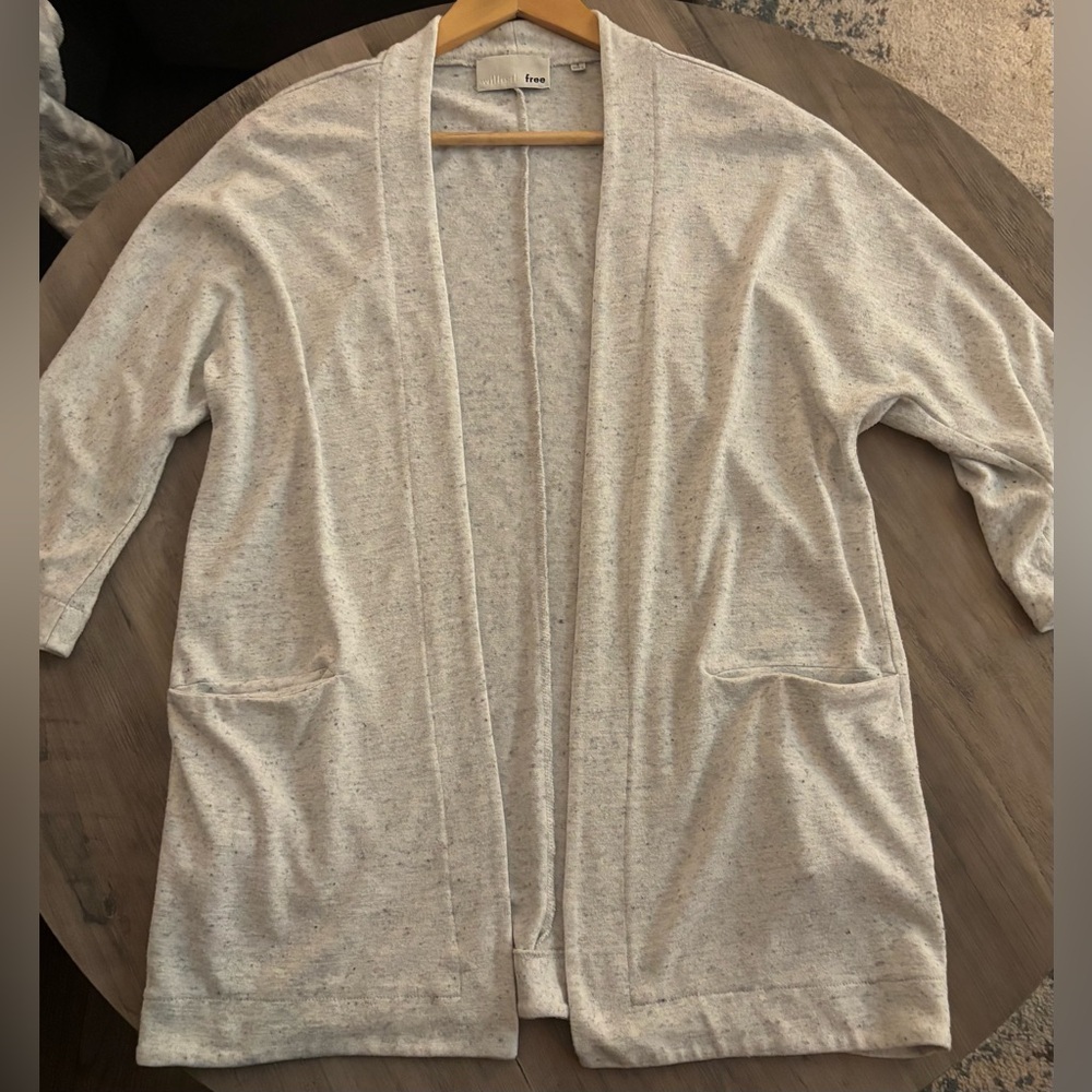 3/$25 Wilfred Free Women’s Grey Open-front Cardigan with Pockets Size Small